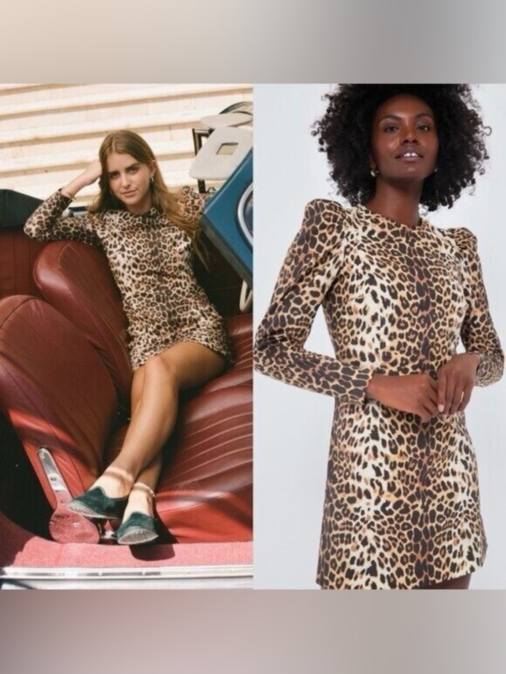 NWOT Tuckernuck x India Hicks Domini Mini Dress Leopard Long-Sleeve Holiday M